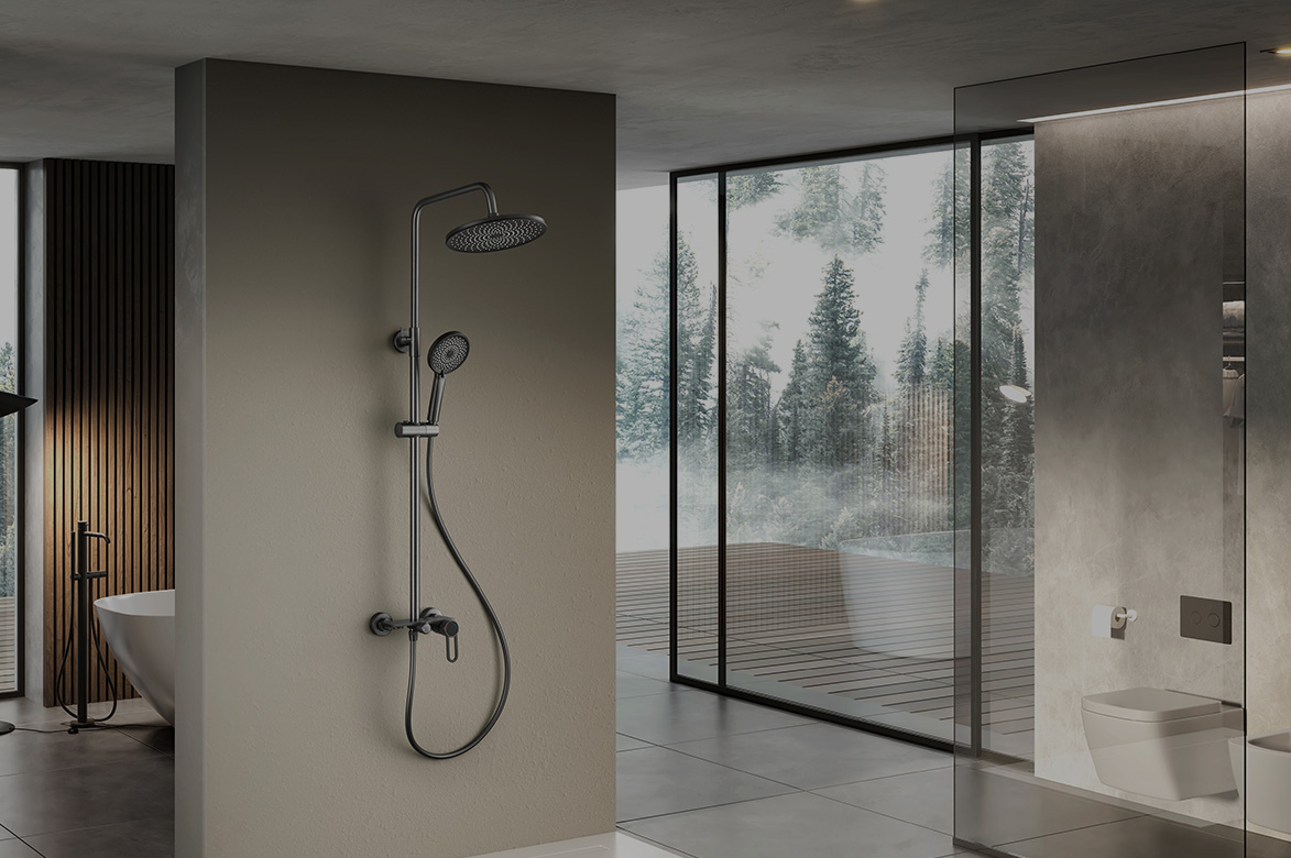 shower column with mixer